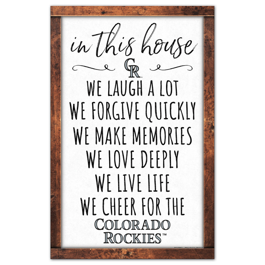 Colorado Rockies Sign 11x17 Wood In This House
