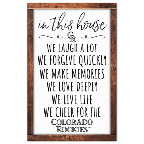 Colorado Rockies Sign 11x17 Wood In This House