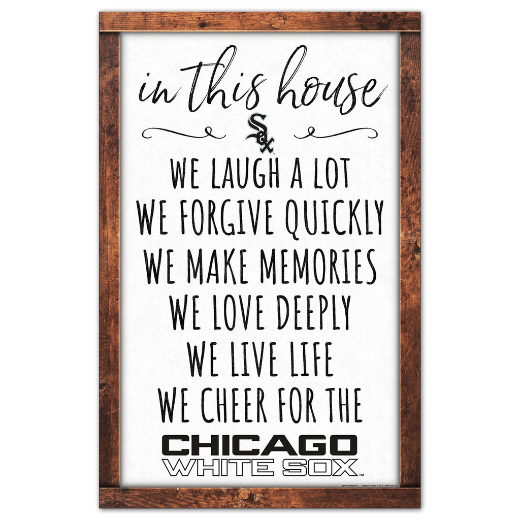 Chicago White Sox Sign 11x17 Wood In This House