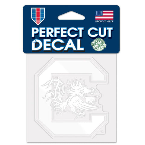 South Carolina Gamecocks Decal 4x4 Perfect Cut White