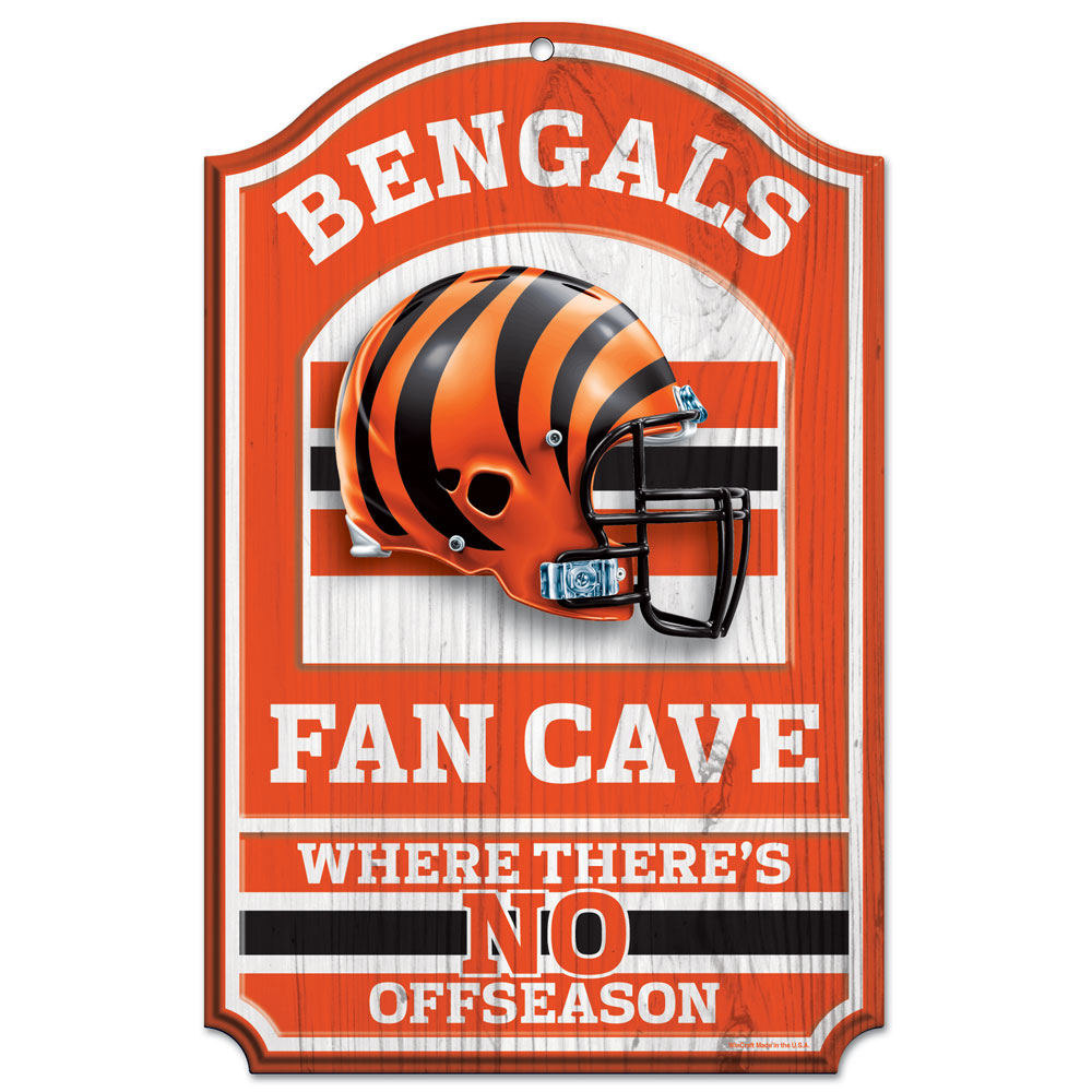 Cincinnati Bengals Sign 11x17 Wood Fan Cave Design - Special Order