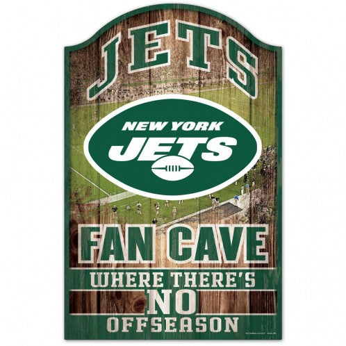 New York Jets Sign 11x17 Wood Fan Cave Design - Special Order