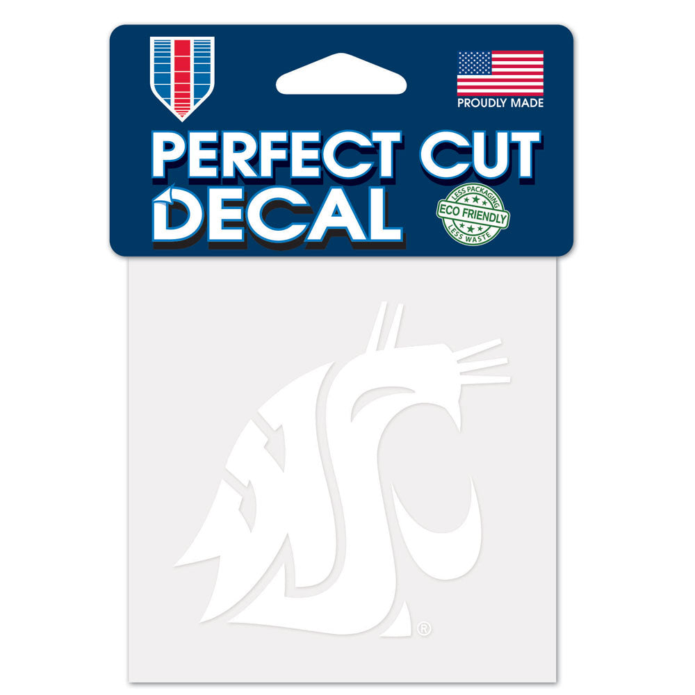Washington State Cougars Decal 4x4 Perfect Cut White - Special Order