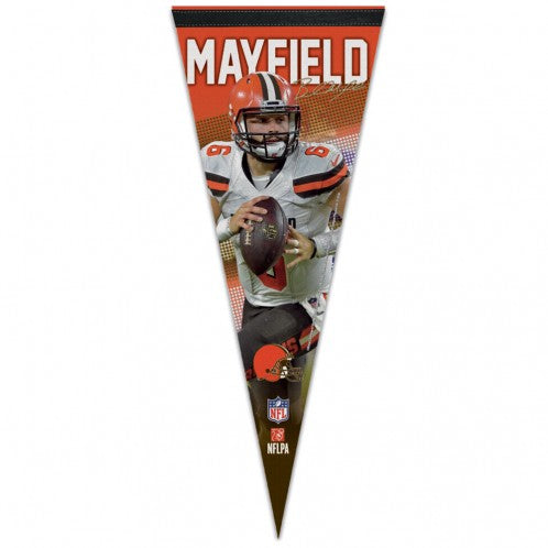 Cleveland Browns Pennant 12x30 Premium Style Baker Mayfield Design