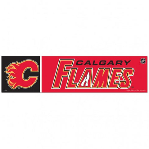 Calgary Flames Decal 3x12 Bumper Strip Style - Special Order