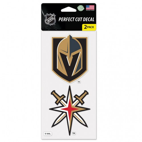 Vegas Golden Knights Decal 4x4 Perfect Cut Set of 2 - Special Order