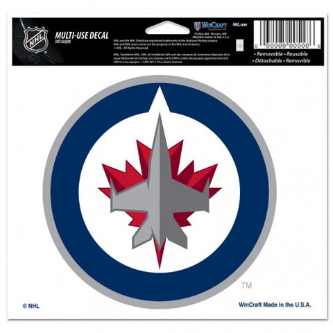 Winnipeg Jets Decal 5x6 Multi Use Color - Special Order