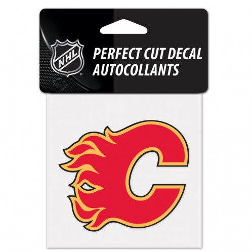 Calgary Flames Decal 4x4 Perfect Cut Color - Special Order