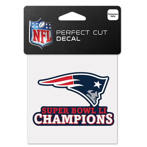 New England Patriots Decal 4x4 Perfect Cut Color Super Bowl 51 Champions Design