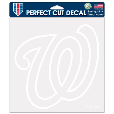 Washington Nationals Decal 8x8 Perfect Cut White - Special Order