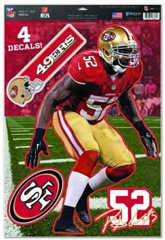San Francisco 49ers Decal 11x17 Multi Use Patrick Willis Design