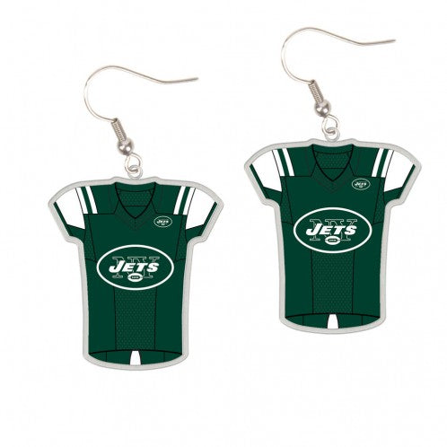 New York Jets Earrings Jersey Style Carded - Special Order
