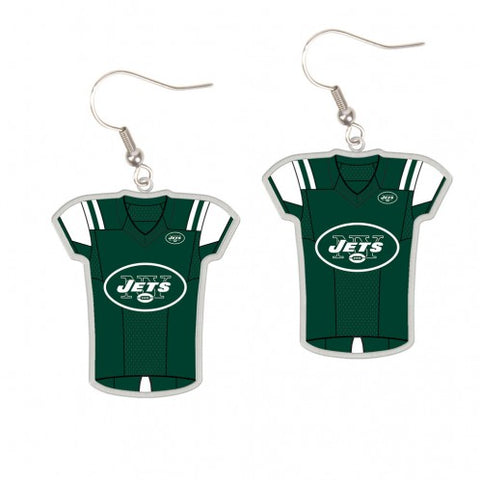 New York Jets Earrings Jersey Style Carded - Special Order