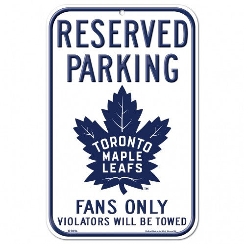 Toronto Maple Leafs Sign 11x17 Plastic Reserved Parking Style - Special Order