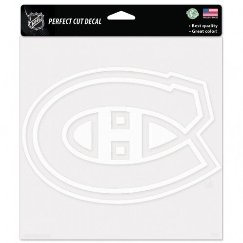 Montreal Canadiens Decal 8x8 Perfect Cut White - Special Order