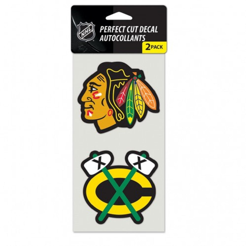 Chicago Blackhawks Set of 2 Die Cut Decals - Special Order