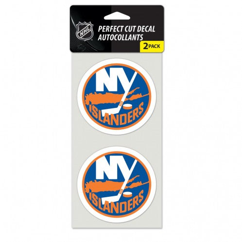 New York Islanders Decal 4x4 Perfect Cut Set of 2 - Special Order