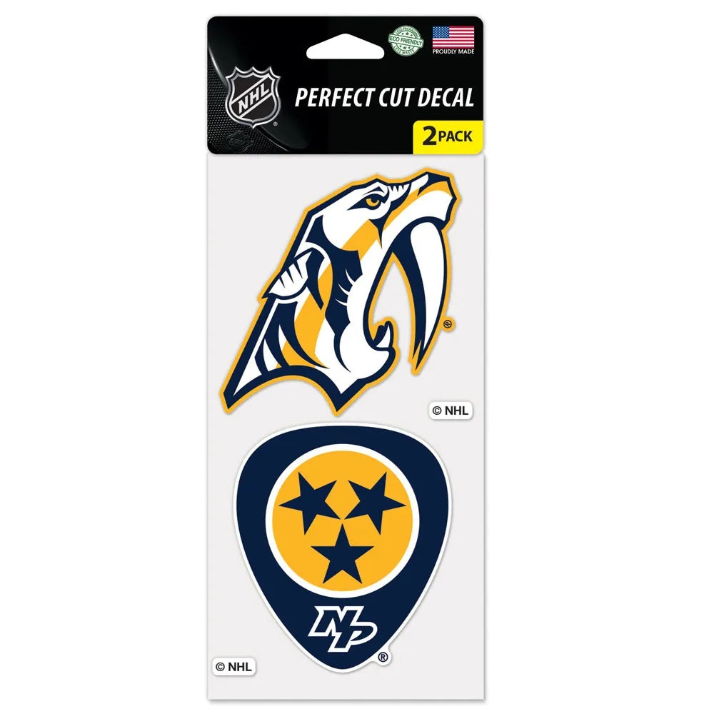 Nashville Predators Decal 4x4 Perfect Cut Set of 2