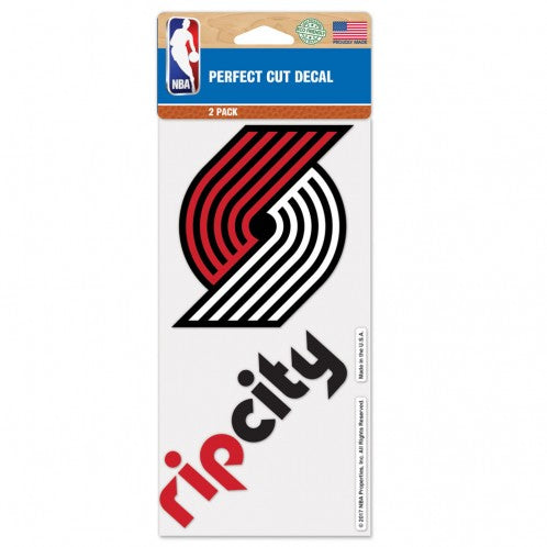 Portland Trail Blazers Decal 4x4 Perfect Cut Set of 2 - Special Order