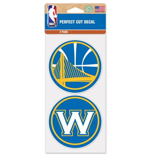 Golden State Warriors Decal 4x4 Perfect Cut Set of 2 - Special Order