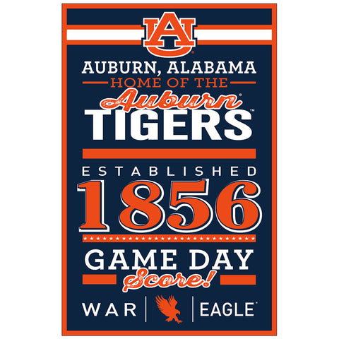 Auburn Tigers Sign 11x17 Wood Established