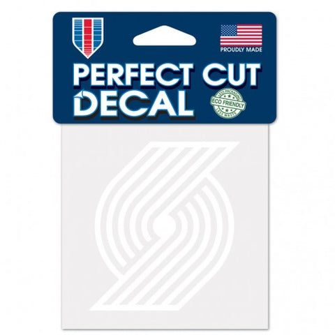 Portland Trail Blazers Decal 4x4 Perfect Cut White - Special Order