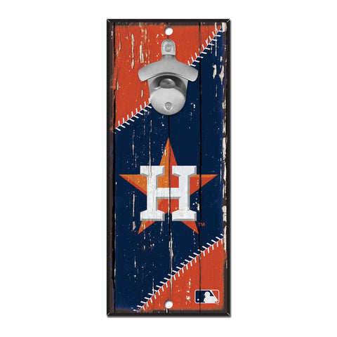Houston Astros Sign Wood 5x11 Bottle Opener