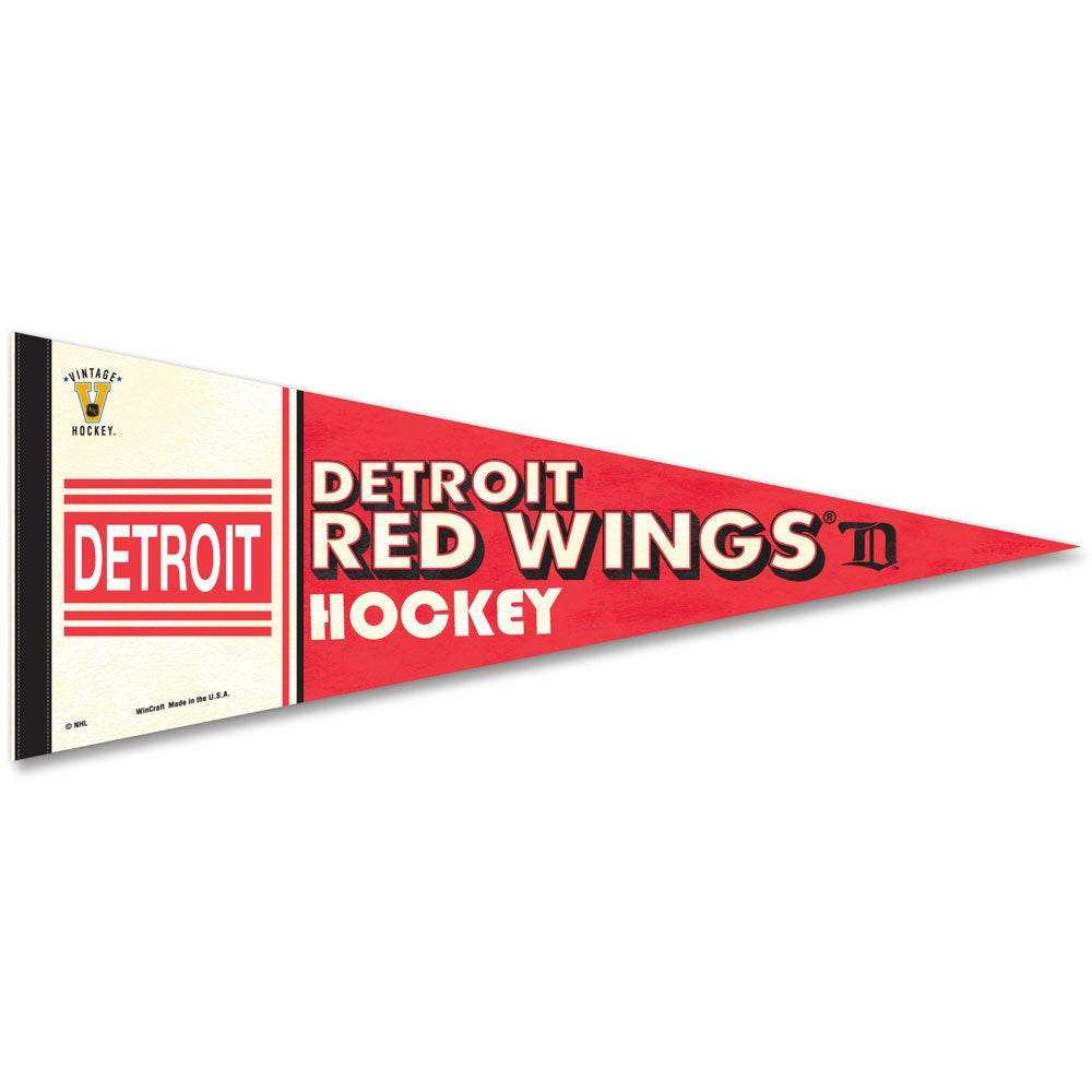 Detroit Red Wings Pennant 12x30 Premium Style Vintage Design - Special Order