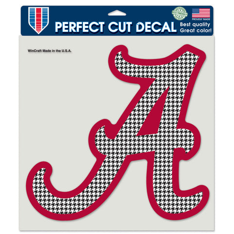 Alabama Crimson Tide??¨Decal 8x8 Perfect Cut Color Houndstooth Design