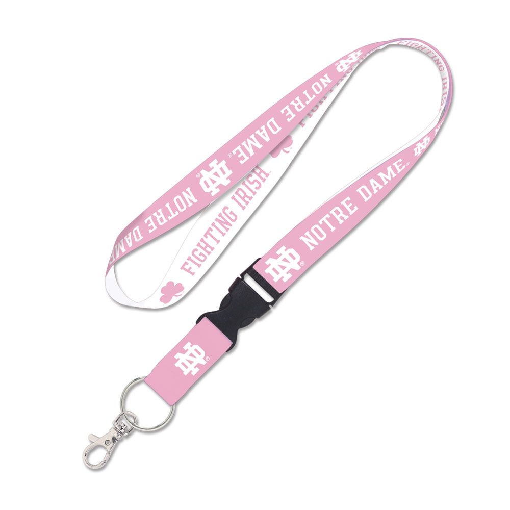 Notre Dame Fighting Irish Lanyard with Detachable Buckle Pink - Special Order