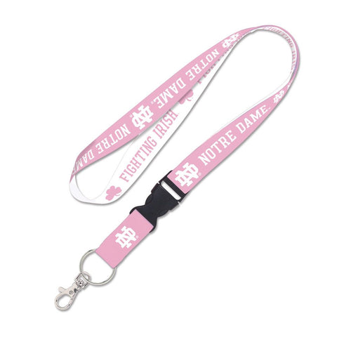 Notre Dame Fighting Irish Lanyard with Detachable Buckle Pink - Special Order