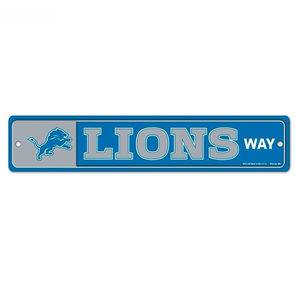 Detroit Lions Sign 3.75x19 Plastic Street Style - Special Order
