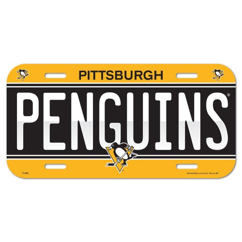 Pittsburgh Penguins License Plate Plastic - Special Order