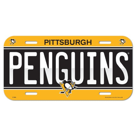 Pittsburgh Penguins License Plate Plastic - Special Order