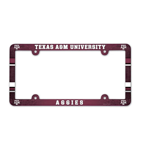 Texas A&M Aggies License Plate Frame Plastic Full Color Style
