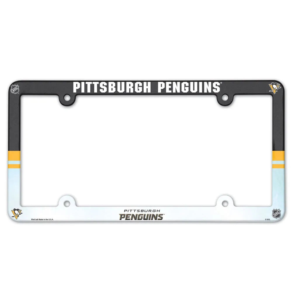 Pittsburgh Penguins License Plate Frame Plastic Full Color Style - Special Order