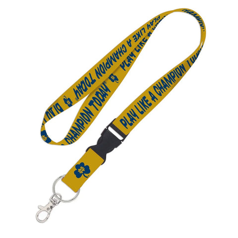 Notre Dame Fighting Irish Lanyard with Detachable Buckle Shamrock Design