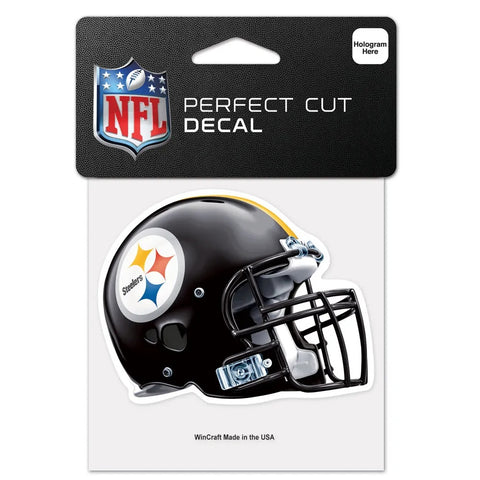 Pittsburgh Steelers Decal 4x4 Perfect Cut Color Helmet Design