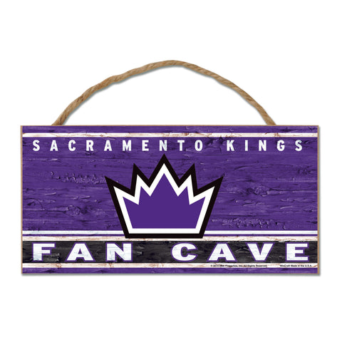 Sacramento Kings Sign Wood 5x10 with Rope Fan Cave