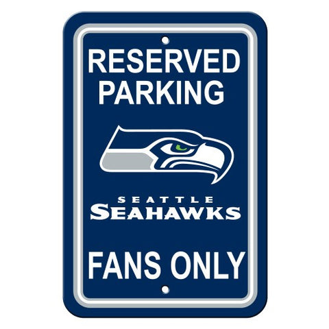 Seattle Seahawks Sign 12x18 Plastic Reserved Parking Style