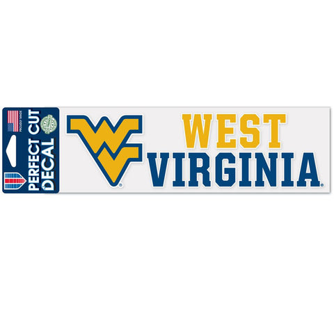West Virginia Mountaineers Decal 3x10 Perfect Cut Wordmark Color