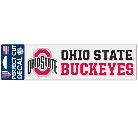 Ohio State Buckeyes Decal 3x10 Perfect Cut Wordmark Color