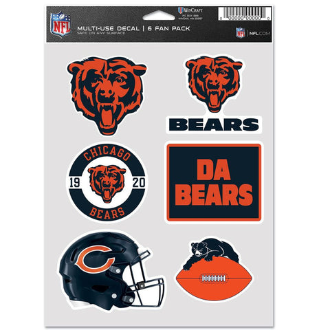 Chicago Bears Decal Multi Use Fan 6 Pack