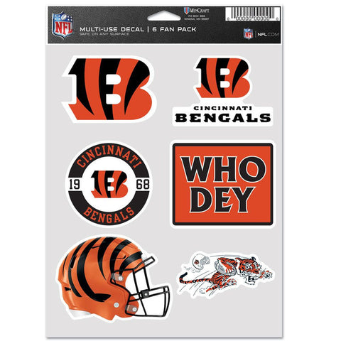 Cincinnati Bengals Decal Multi Use Fan 6 Pack