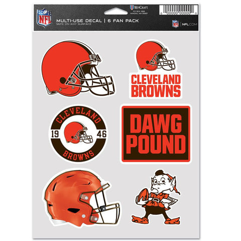 Cleveland Browns Decal Multi Use Fan 6 Pack