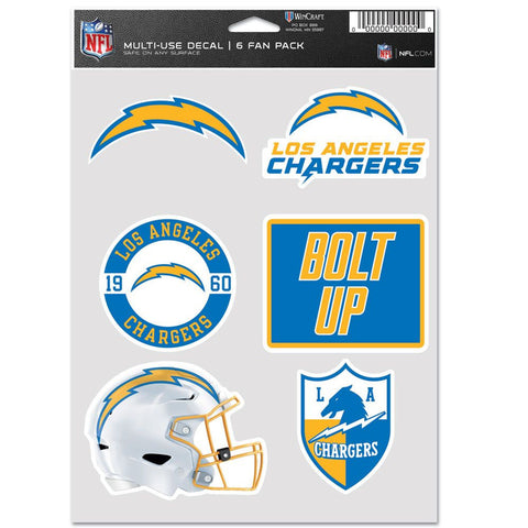 Los Angeles Chargers Decal Multi Use Fan 6 Pack