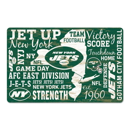 New York Jets Sign 11x17 Wood Wordage