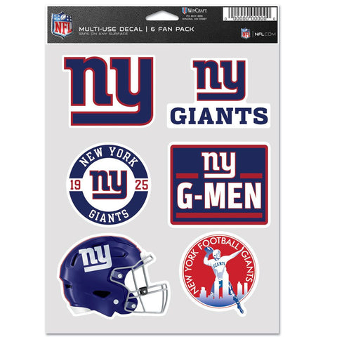 New York Giants Decal Multi Use Fan 6 Pack