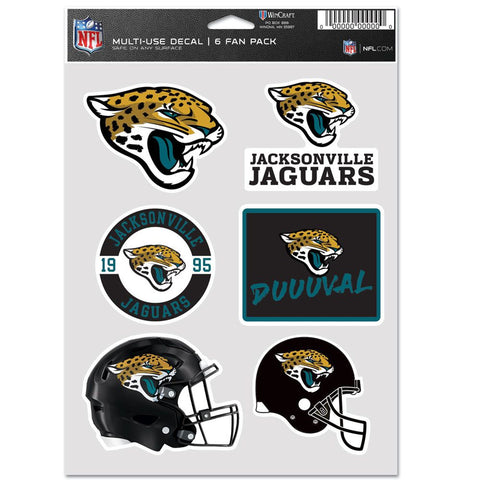 Jacksonville Jaguars Decal Multi Use Fan 6 Pack