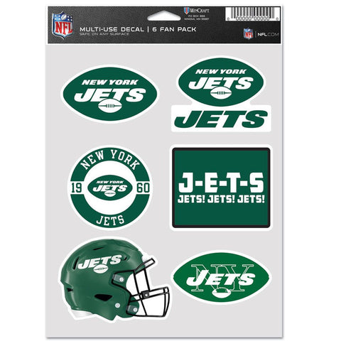 New York Jets Decal Multi Use Fan 6 Pack